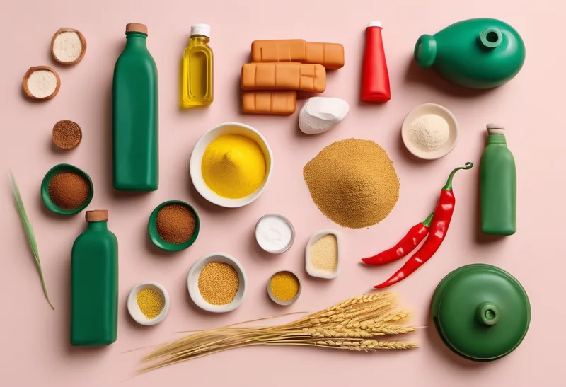 Ilustrasi clay bahan gorengan: tepung, minyak, gas, cabe
